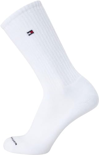 Tommy Hilfiger Men's Athletic Socks - Cushioned Crew Socks (5 Pack), Size 7-12, Pure White