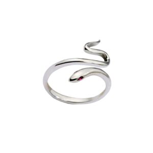 Silver Snake Shape Opening Finger Ring Adjustable Women Jewelry Party Gift New Released