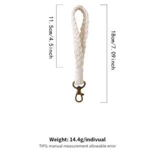 Dannwlot 6pcs Boho Macrame Wristlet Keychain for Women Car Key Holder Lanyard Keyring Strap Wallet Pendant Teacher Mother's Day Gift