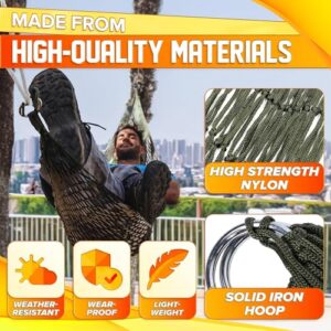 Mesh Rope Hammocks for Outside - Sleeping Hammock Nylon Camping Hammock Large Weight Limit Swing Mesh Hammock Large Hammocks for Outside Nylon Hammocks 8ft Hammock 8 Foot Hammock Sleeping Hammock Tree