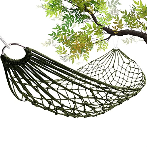 Mesh Rope Hammocks for Outside - Sleeping Hammock Nylon Camping Hammock Large Weight Limit Swing Mesh Hammock Large Hammocks for Outside Nylon Hammocks 8ft Hammock 8 Foot Hammock Sleeping Hammock Tree