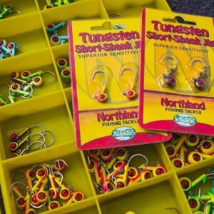 Northland Fishing Tackle Freshwater Tungsten Short Shank Fishing Jig for Bass, Walleye, Trout, and Many Others, Firetiger, 1/8 Oz 1/0 Hook, 2/Card