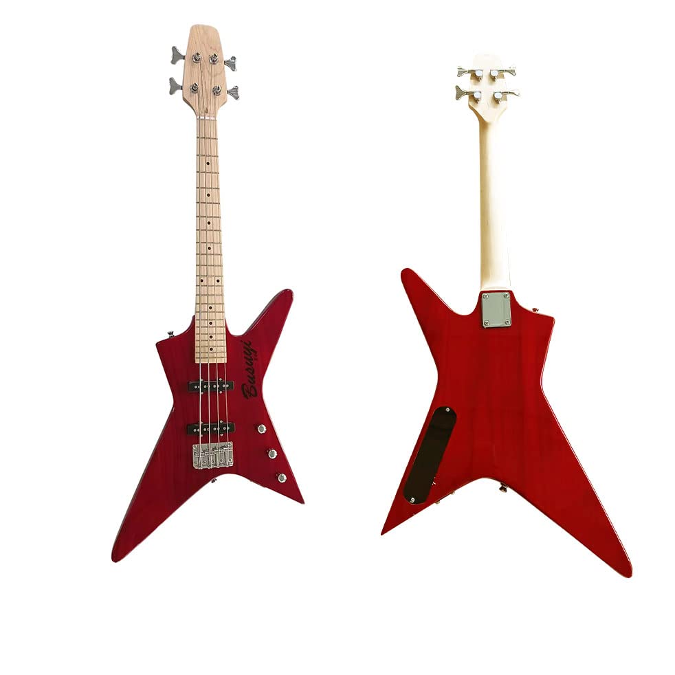 4 String Bass Short Scale Bolt On (Maroon)