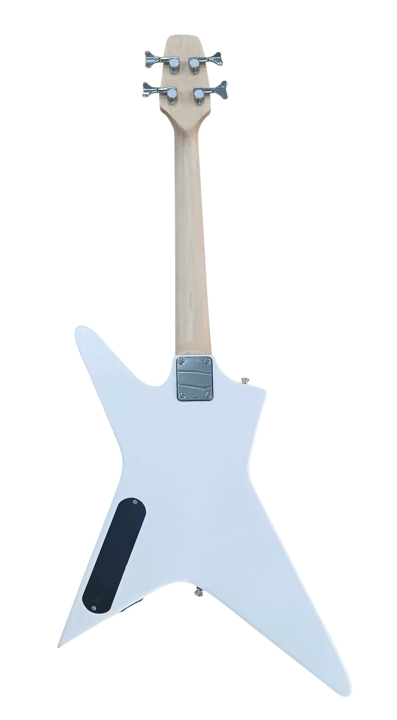 4 String Fretless Short Scale Bolt On Bass (White)