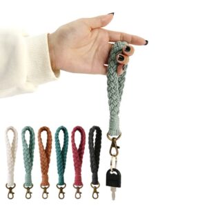 Dannwlot 6pcs Boho Macrame Wristlet Keychain for Women Car Key Holder Lanyard Keyring Strap Wallet Pendant Teacher Mother's Day Gift