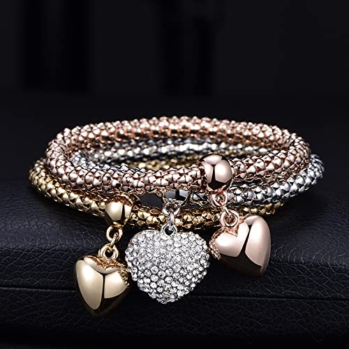 Mint & Lily Solid Hearts Metal Bracelet