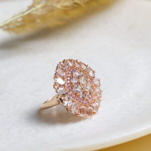 YoTreasure Pink Morganite Sapphire Rose Gold Plated Over 925 Sterling Silver Engagement Ring Jewelry