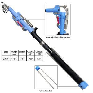 CAIGAO Automatic Fishing Rod Telescopic Fishing Pole，Portable Comfortable EVA Handle, Travel Fishing Pole for Bass Trout Fishing