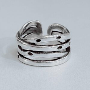 925 Sterling Silver Adjustable Layered Chain Ring, Party Rings For Women