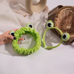 Hwotcwot Frog Eye Makeup Headband, Elastic Hair Band for Face Washing and Makeup Application