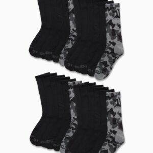 AND1 Men's Socks - Athletic Cushion Crew Socks (24 Pack), Size 6-12.5, Black Camo