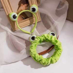 Hwotcwot Frog Eye Makeup Headband, Elastic Hair Band for Face Washing and Makeup Application