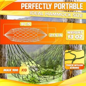 Mesh Rope Hammocks for Outside - Sleeping Hammock Nylon Camping Hammock Large Weight Limit Swing Mesh Hammock Large Hammocks for Outside Nylon Hammocks 8ft Hammock 8 Foot Hammock Sleeping Hammock Tree