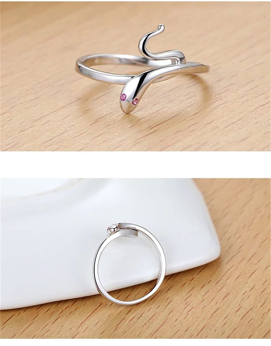 Silver Snake Shape Opening Finger Ring Adjustable Women Jewelry Party Gift New Released