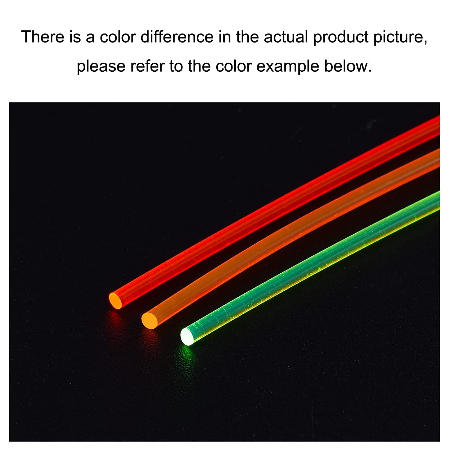 limaity L3.2ft Fiber Optic Sight Replacement Rod for Bow Sight Fluorescence Fiber Optic Sights Rod High Brightness Glow Stick Green/Red/Hunter Orange (Diameter 0.019"(0.5mm), Mixed Color)