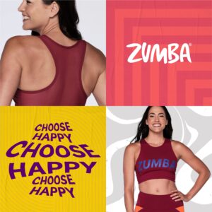 ZUMBA Women's Core Cropped Workout Tank Top, Fitness Clothing, L, Brick Red