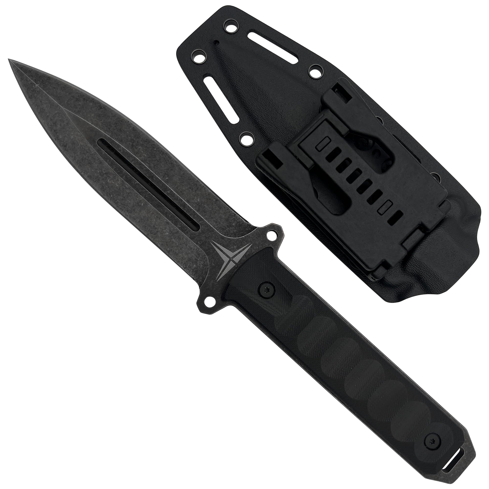 Tactical Knife Hunting Knife Survival Knife D2 Spear Point Blade G10 Handle Kydex Sheath Molle Clip Fixed Blade Knives Camping Accessories Camping Gear Survival Kit Survival Gear And Equipment Tactical Gear Hunting Gear EDC Knife EDC Gear 40246 (Stonewash