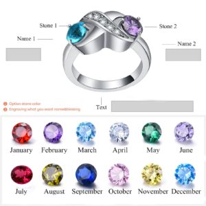 Yinplsmemory Cremation Ring for Ashes for Women Mom Infinity Ring Holds Loved One Ashes Keepsake Finger Ring for Ashes Personalized Birthstone Ashes Ring