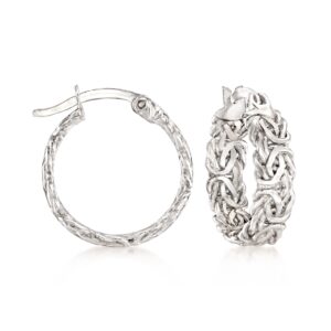 ross-simons sterling silver small byzantine hoop earrings