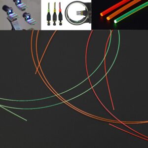 limaity l3.2ft fiber optic sight replacement rod for bow sight fluorescence fiber optic sights rod high brightness glow stick green/red/hunter orange (diameter 0.019"(0.5mm), mixed color)