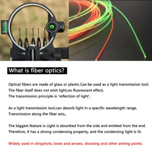 limaity L3.2ft Fiber Optic Sight Replacement Rod for Bow Sight Fluorescence Fiber Optic Sights Rod High Brightness Glow Stick Green/Red/Hunter Orange (Diameter 0.019"(0.5mm), Mixed Color)