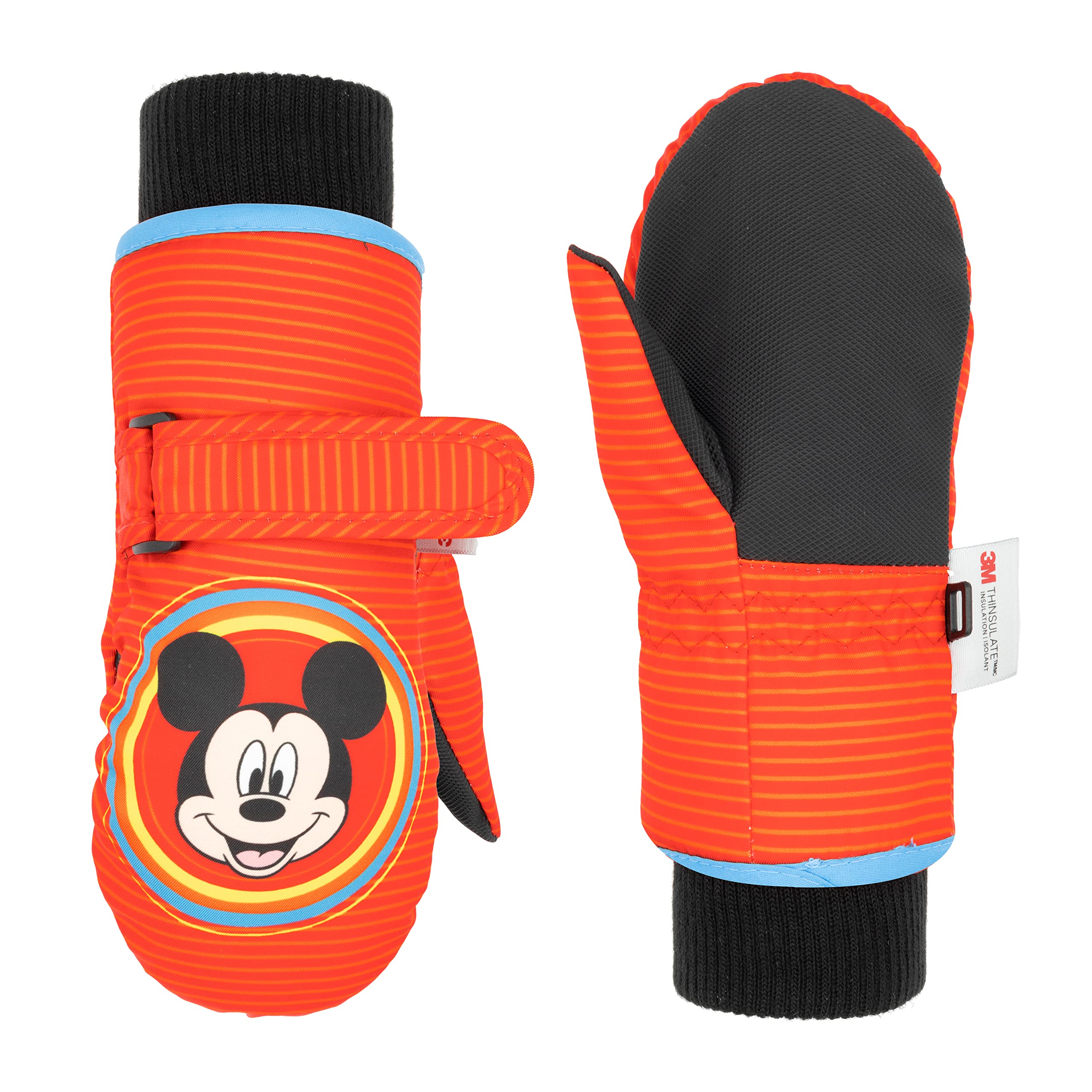 DISNEY Mickey Mouse Toddler Mittens Ages 2-4, Waterproof Toddler Gloves, Mickey Kids Snow Mittens, 3M Thinsulate Gloves