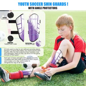 Shin Guards Soccer Youth Shin Pads for Kids Girls Boys Toddler Child EVA Cushion Protection Reduce Shocks Injurie Calf Protective Gear Suitable for 4 5 6 7 8 9 10 11 12 Years Old