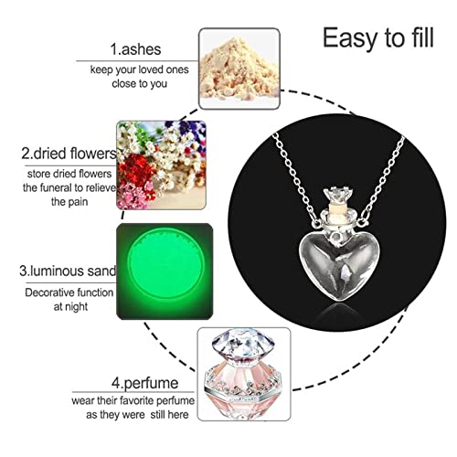 1PC Clear Heart Vial Perfume Bottle Necklaces Stainless Steel Chain Make a Wish blood vial necklace Women Jewelry