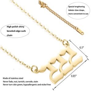 LANG XUAN Lucky Number Necklace For Women Men 18K Gold Silver 111 222 333 444 555 666 777 888 999 Pendant Angel Number Necklaces Choker Chain Numerology Jewelry for Girl Boy with Message Gift Card