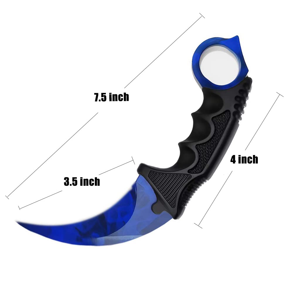 ZLIXING 2 Pieces Karambit Knife Trainer Dull Fixed Blade Practice Training Hunting Knives with Sheath Cool Stuff Gadgets Men Gifts Idea for Csgo