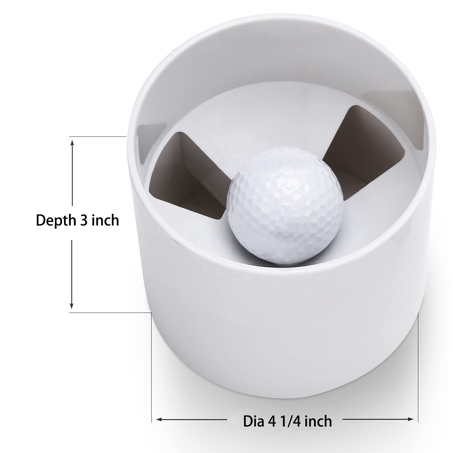 ZLY 2PCS Golf Hole Cup,ABS Ivory White Plastic Golf Cups,Dimension 4" Depth, Diameter 4 1/4 inches,Fits PGAL|PGA|USGA Regulations,for Backyard Golf Practice