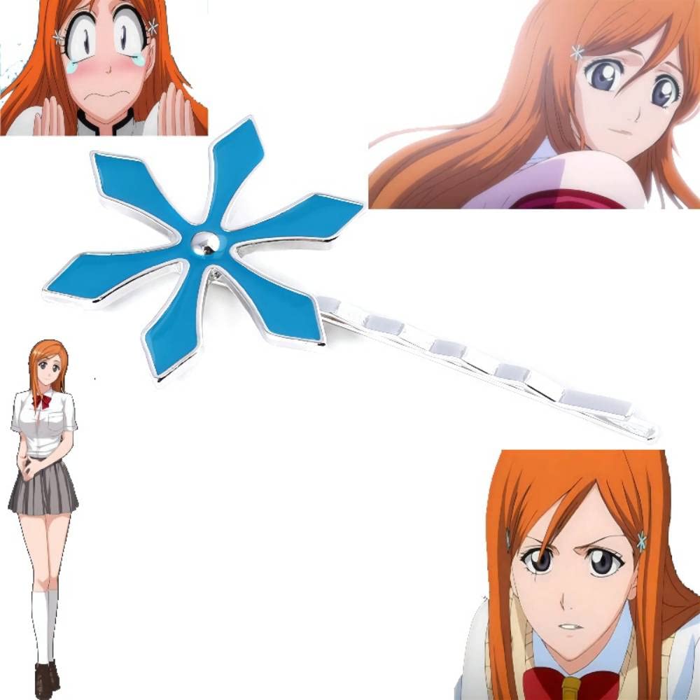 FunBoat Orihime Inoue Hair Clip - Anime Snow Hairpin - 0.23in Shun Shun Rikka Hair Clip for Halloween Costume, Cosplay, Daily Use, and Fans