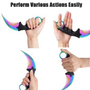 ZLIXING 2 Pieces Karambit Knife Trainer Dull Fixed Blade Practice Training Hunting Knives with Sheath Cool Stuff Gadgets Men Gifts Idea for Csgo