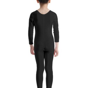 Moily Big Girls Long Sleeve Full Length Unitard Gymnastics/Dance/Sports Bodysuit Jumpsuit Leotard Black 12-14