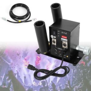 CO2 Fog Machine, 250W Double Pipe Co2 Cryo Jet Machine Air Column Smoke Machine Digital Stage Effect 2 Pipe Co2 Fog Jet Unit CO2 Cannon Fogger with DMX512 for Stage Shows Club Wedding Party