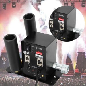 CO2 Fog Machine, 250W Double Pipe Co2 Cryo Jet Machine Air Column Smoke Machine Digital Stage Effect 2 Pipe Co2 Fog Jet Unit CO2 Cannon Fogger with DMX512 for Stage Shows Club Wedding Party