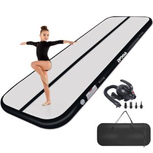 PPXIA Inflatable Gymnastics Mats Air Tumbling Mat - Inflatable Tumble Track 10ft 4 inch Thick, Cheer Mat Air Floor for Kids Home Use Gym Yoga Training Cheerleading With Air Pump