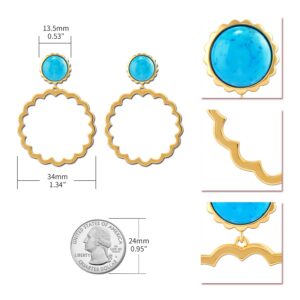 CCmfgjew Round Gold Hoop Earrings for Women, 18K Gold Plated Hypoallergenic Earrings Lightweight Big Earrings Cute Handmade Elegant Earrings for Girls