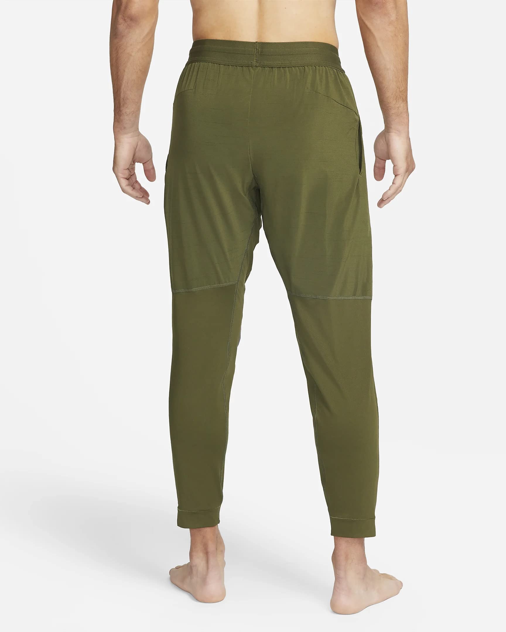 Nike Yoga Men's Pants,Style: CU7378 (as1, Alpha, l, Regular, Regular, Rough Green/Black, Large, Regular)