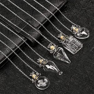 1PC Clear Heart Vial Perfume Bottle Necklaces Stainless Steel Chain Make a Wish blood vial necklace Women Jewelry