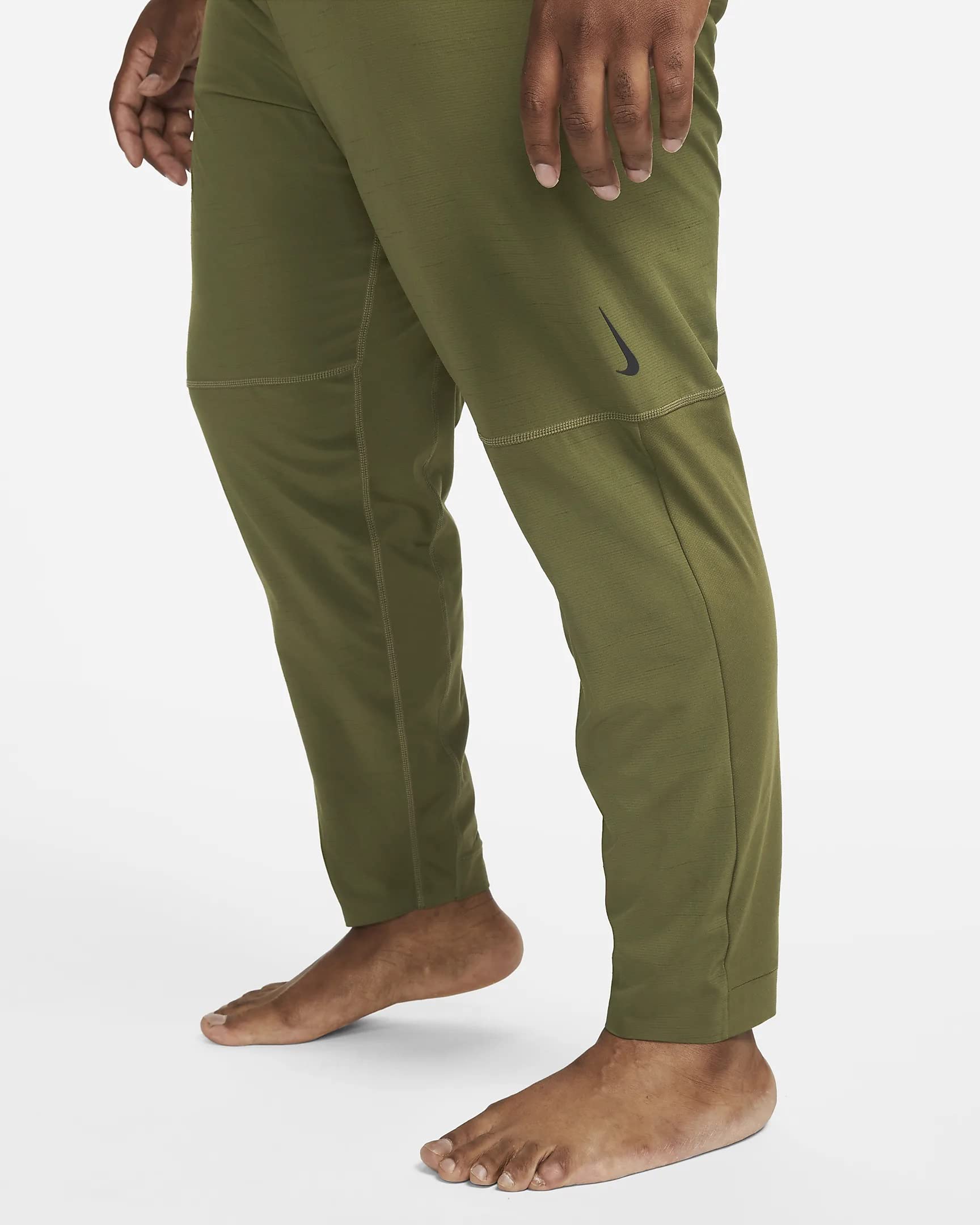 Nike Yoga Men's Pants,Style: CU7378 (as1, Alpha, l, Regular, Regular, Rough Green/Black, Large, Regular)