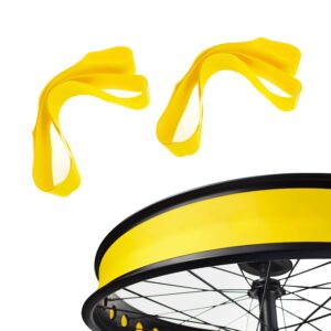 Bicycle Bike Rim Liner Strips Rim Tape 20Inch Bike Fat Tire PVC Inner Tube Protector Liner for Road Bike MTB Mountain Bike Tube, Puncture & Temperature Resistant, Waterproof 2PCS (Yellow20)