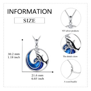 AXELUNA Shark Necklace 925 Sterling Silver Shark Pendant Ocean Jewelry for Women Mother Wife