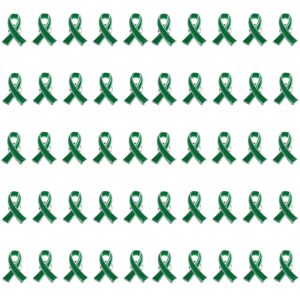 Green Ribbon Awareness Pins 50Pcs Mental Health Awareness Brooch Hope Enamel Lapel Pins