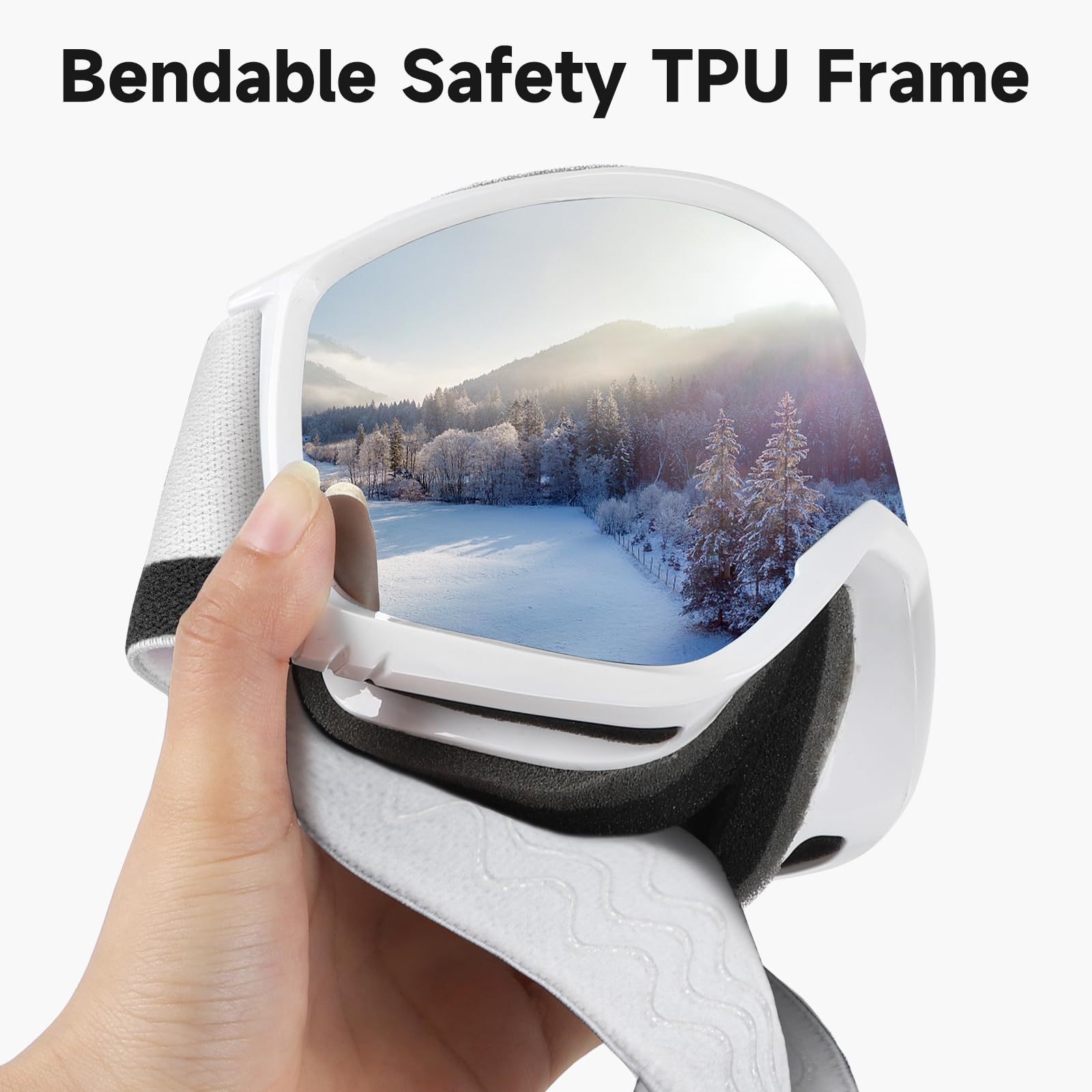 findway OTG Ski Goggles - Over Glasses Snow Snowboard Goggles for Men Women Adult & Youth - Anti-Fog 100% UV Protection