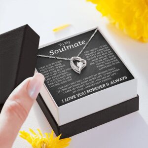 Beautiful Soulmate Necklace To My Beautiful Wife Necklace My Future Wife Gift Soulmate Jewelry Forever Love Necklace (18k Yellow Gold Finish (Luxury Box))