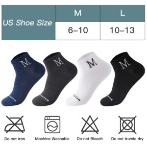 J-BOX 8 Packs Men's Cotton Socks Moisture Control Multi-Pack Running for Men Ankle Socks