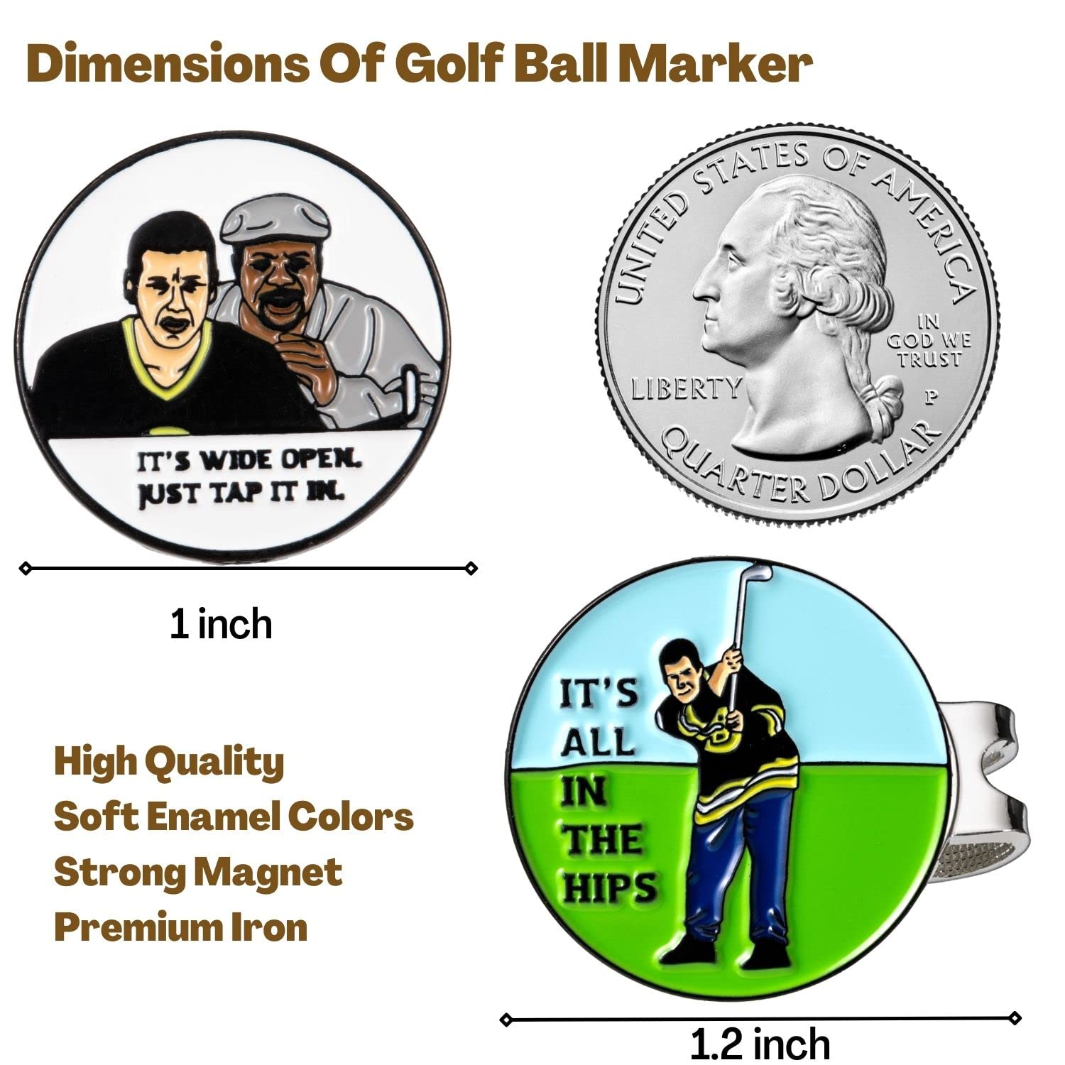 Artpreti Golf Ball Marker with a Standard Magnetic Hat Clip, Just Tap It in - Funny Golf Ball Marker Hat Clip for Men Women, Premium Golf Gifts Golf Accessories for Golf Lovers…