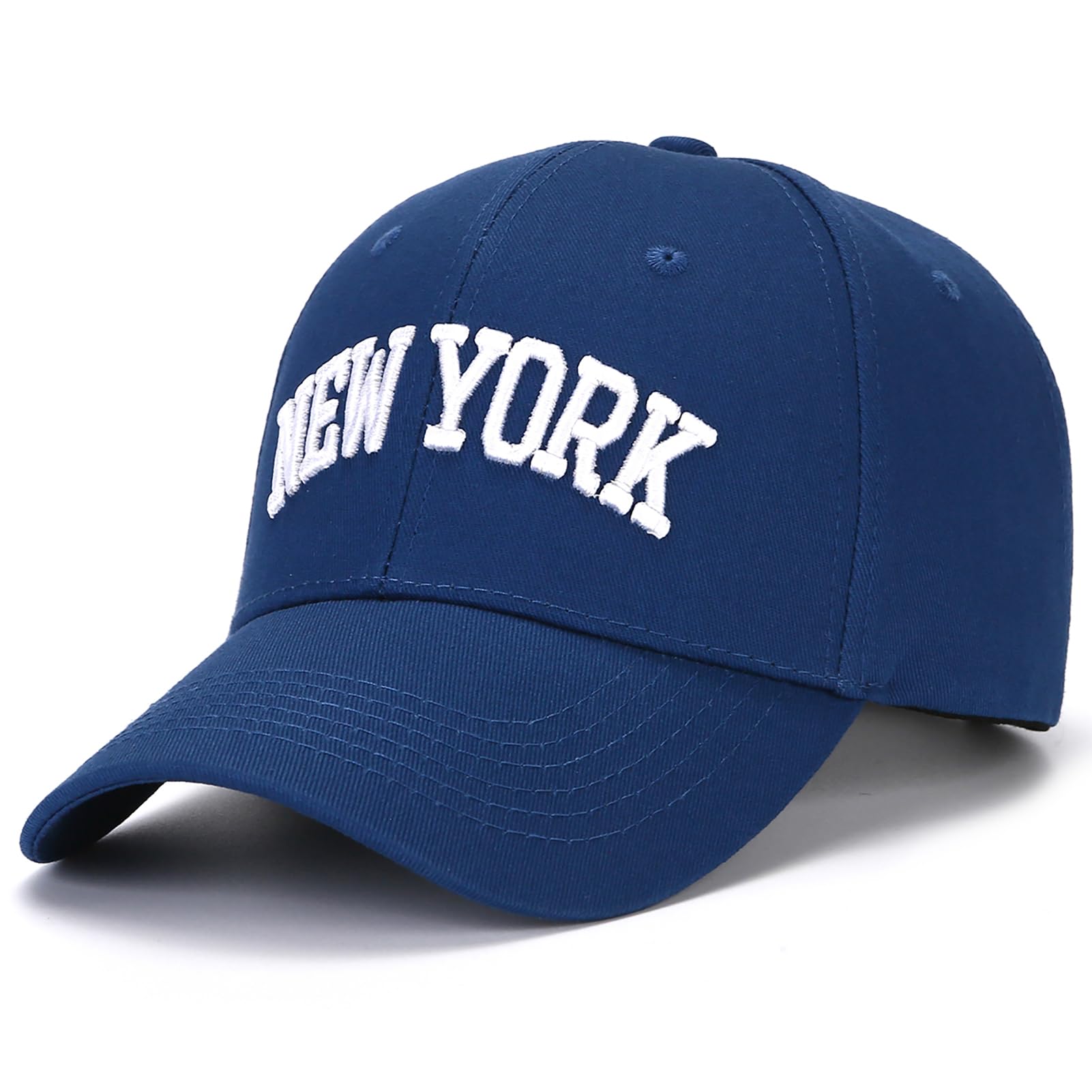 WODXCOR Classic Baseball Cap New York Embroidery 100% Cotton Adjustable Dad Hat Men and Women (Dark Blue)