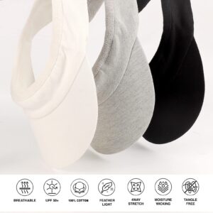 Winter Sport Sun Visors for Women Elastic Sports Hat Sun Protection Caps Knitted Cotton Ponytail Caps Golf Visor Hats Grey